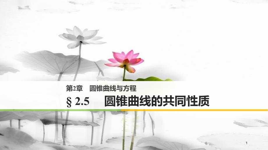 高中数学 第二章 圆锥曲线与方程 2.5 圆锥曲线的共同性质课件 苏教版选修1-1_第1页