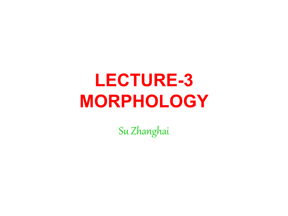 语言学课件LECTURE-3_Morphology_第1页