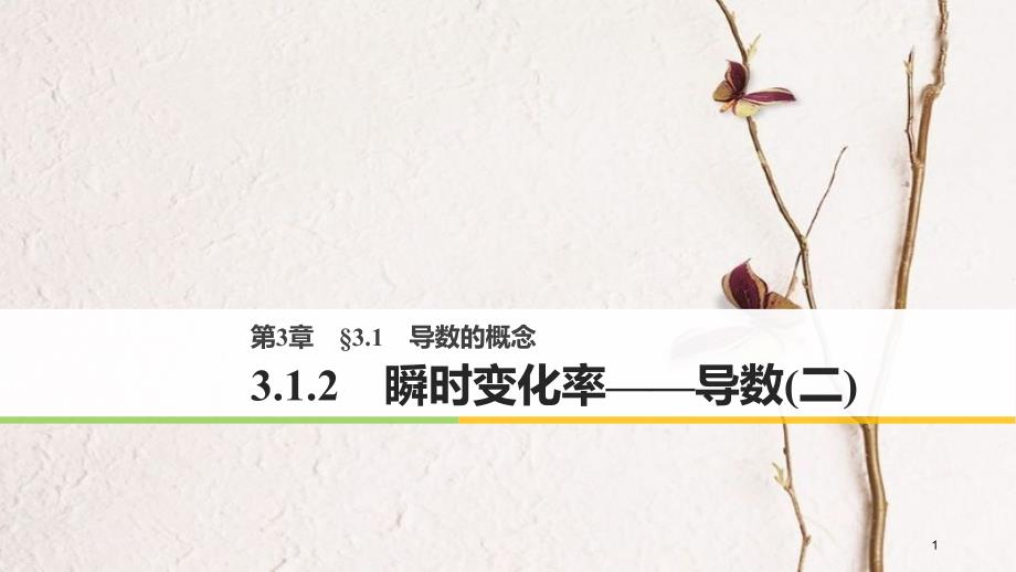 高中数学 第三章 导数及其应用 3.1.2 瞬时变化率——导数（二）课件 苏教版选修1-1_第1页