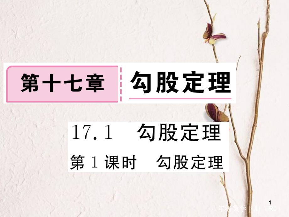 河北省八年级数学下册 17.1 勾股定理 第1课时 勾股定理练习课件 （新版）新人教版_第1页