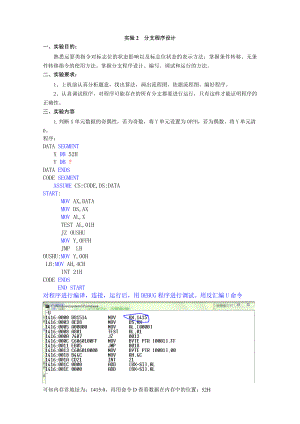 實驗2分支程序設(shè)計