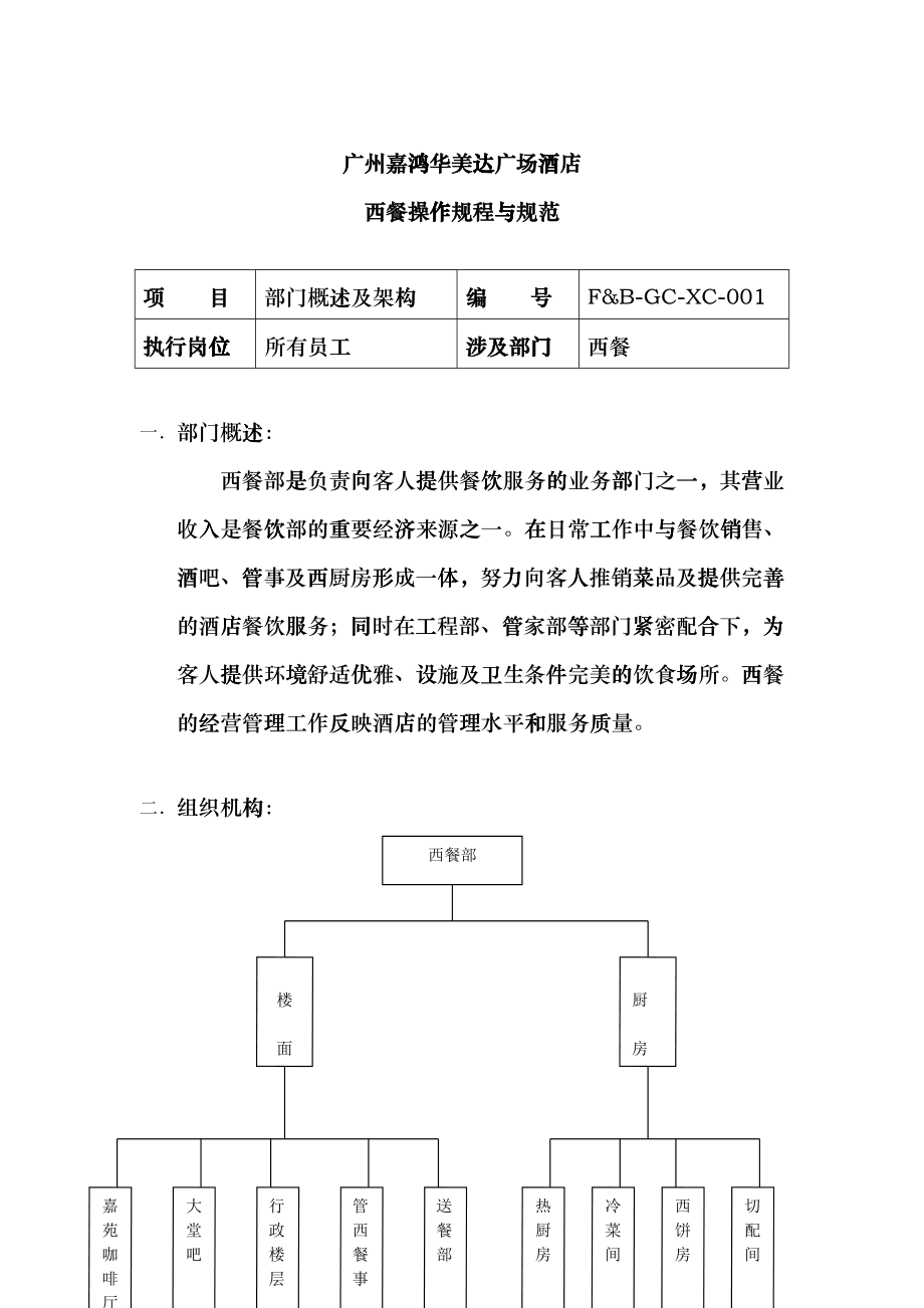广州某酒店西餐操作规程与规范cvmi_第1页