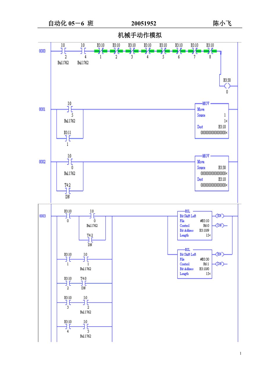 合肥工业大学机械手PLC梯形图程序_第1页