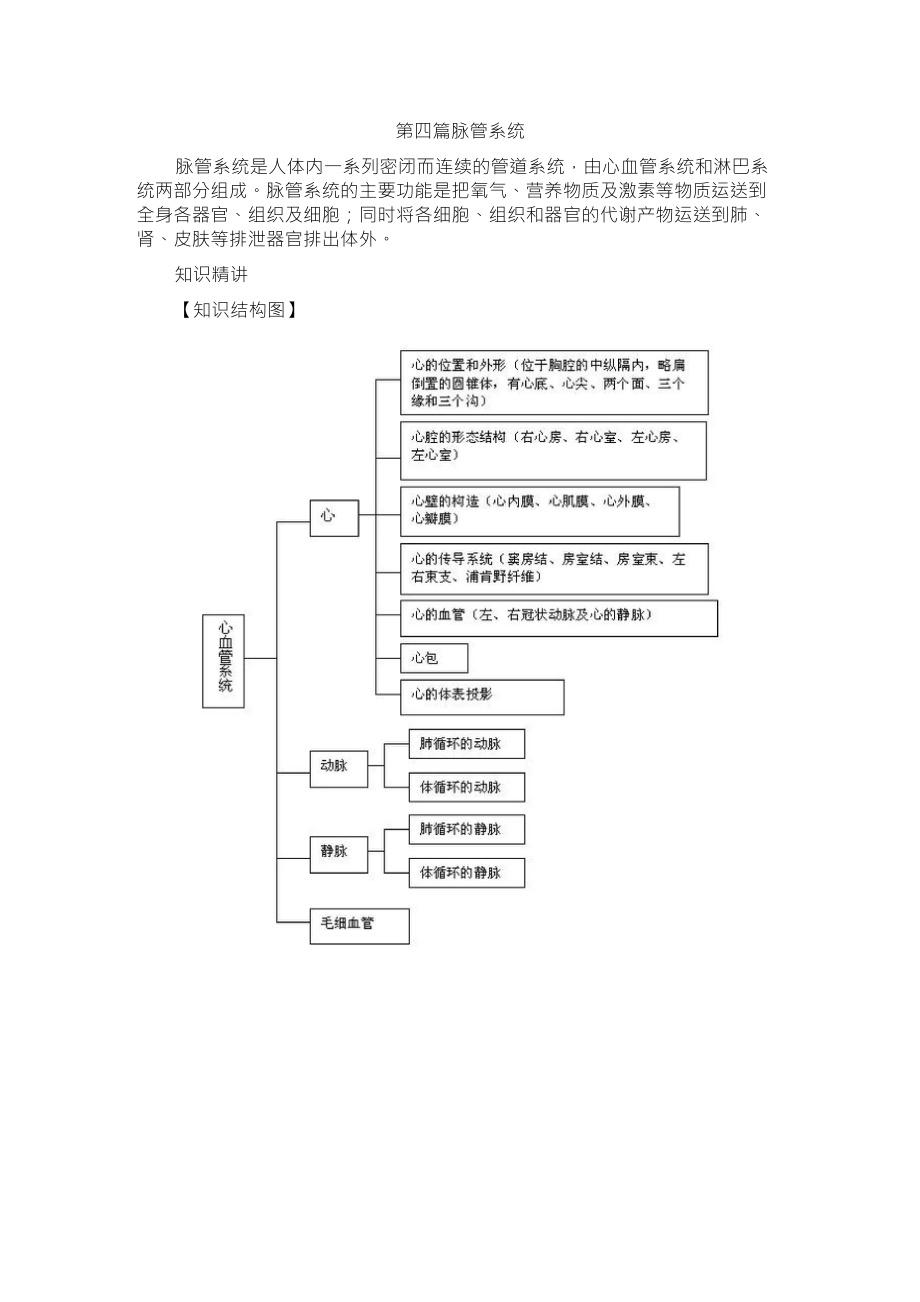 《人體解剖學(xué)基礎(chǔ)》第七章_脈管系統(tǒng)總結(jié)及習(xí)題_第1頁(yè)