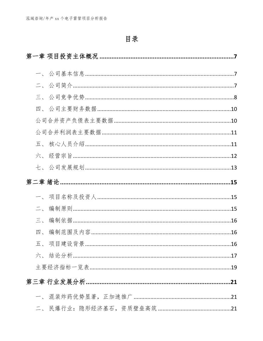 年产xx个电子雷管项目分析报告_第1页