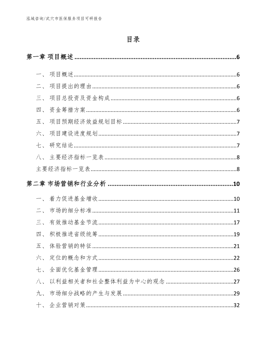 武穴市医保服务项目可研报告_模板范文_第1页