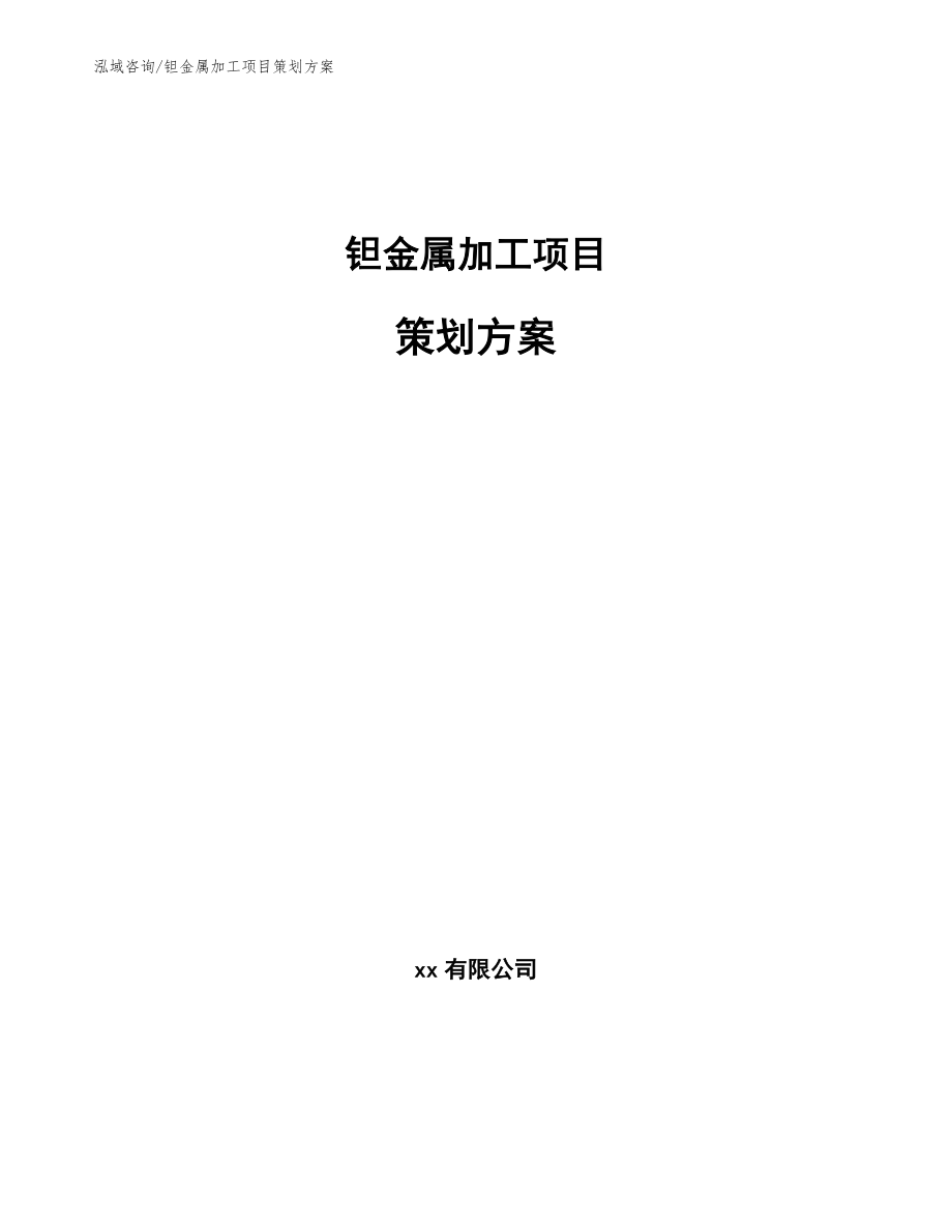 钽金属加工项目策划方案（参考模板）_第1页