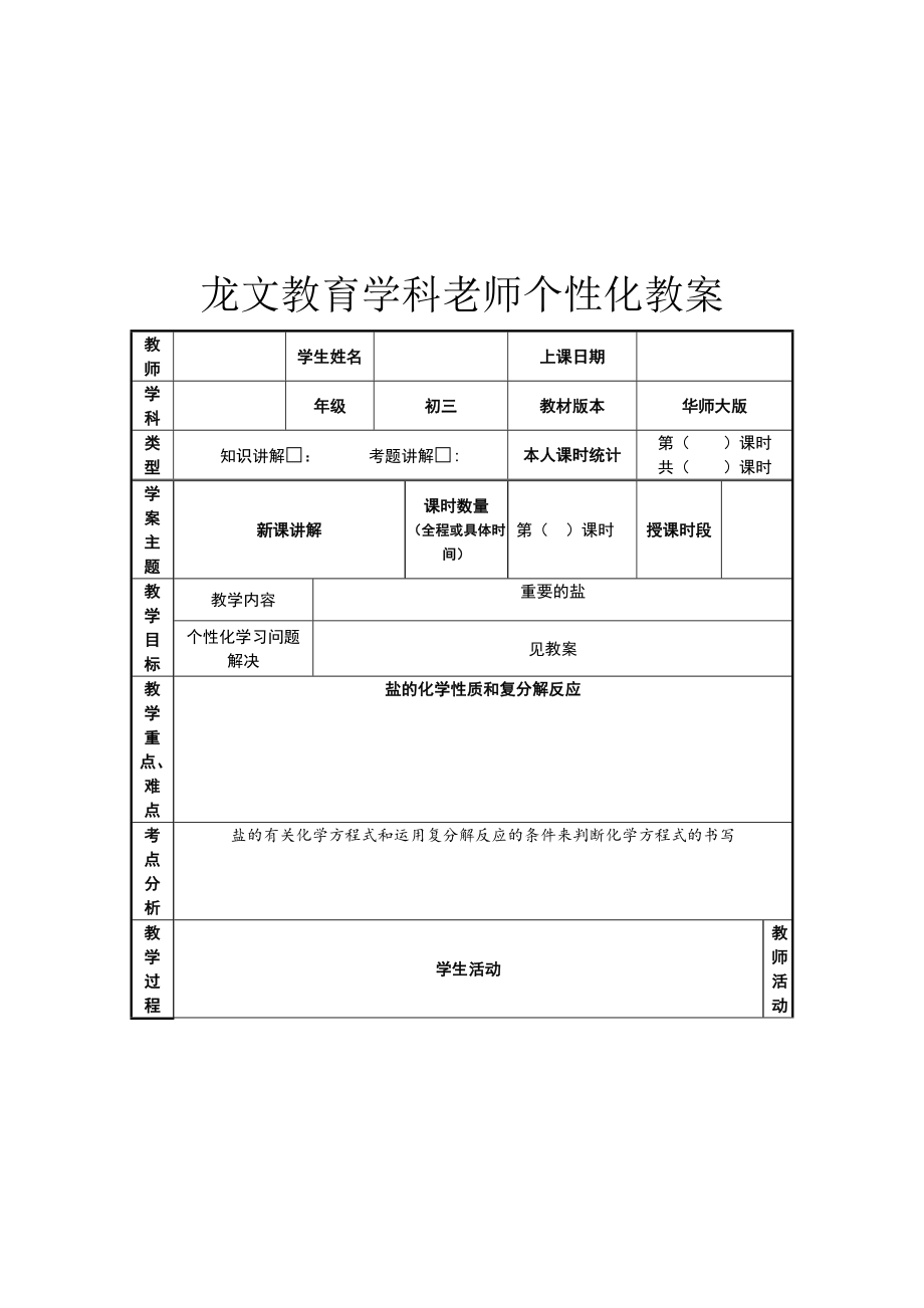 初中化學(xué)鹽的性質(zhì)_第1頁(yè)