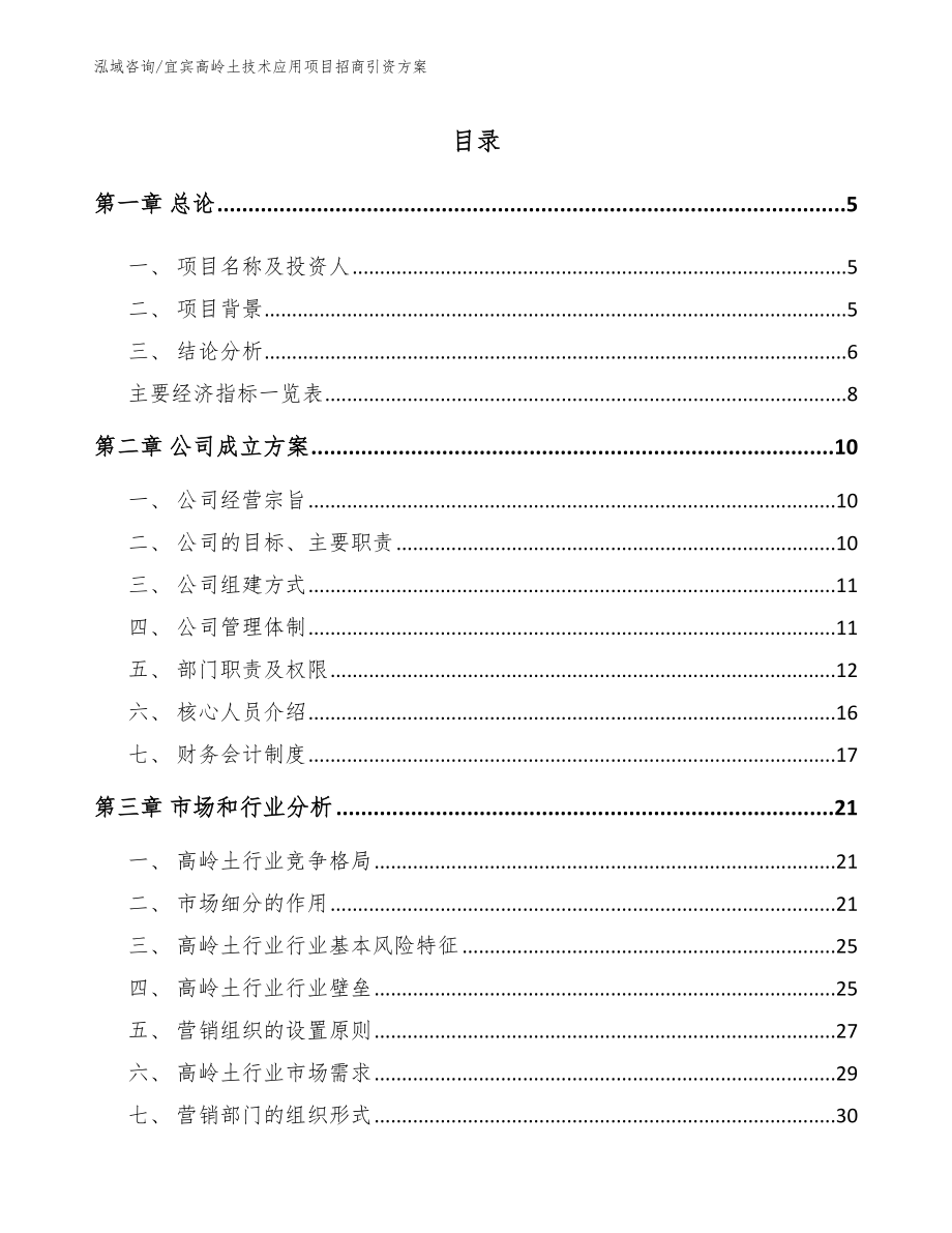 宜宾高岭土技术应用项目招商引资方案_第1页