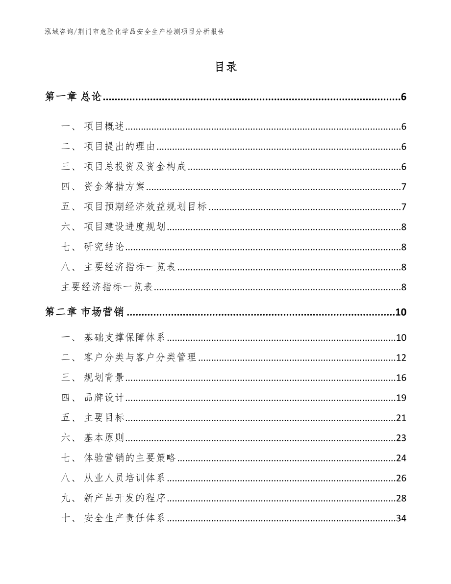 荆门市危险化学品安全生产检测项目分析报告_范文_第1页