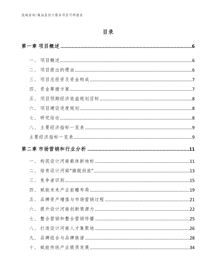 渑池县设计服务项目可研报告【参考范文】_第1页