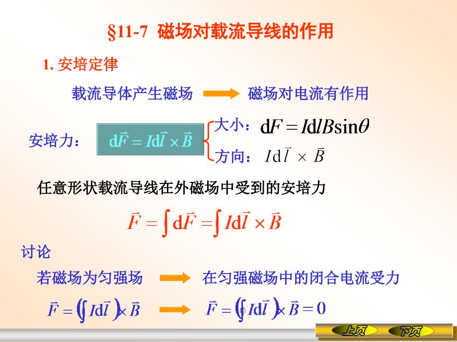 11-7磁场对载流导线的作用_第1页