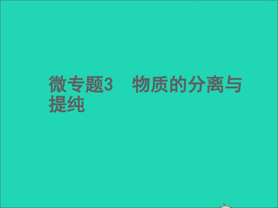 2022年中考化学微专题3物质的分离与提纯精讲本课件_第1页