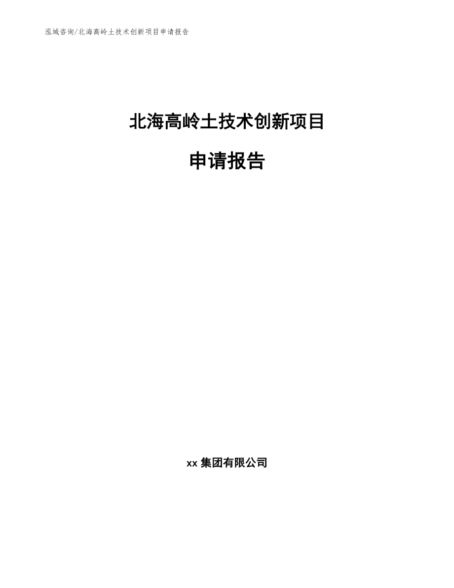 北海高岭土技术创新项目申请报告_模板参考_第1页