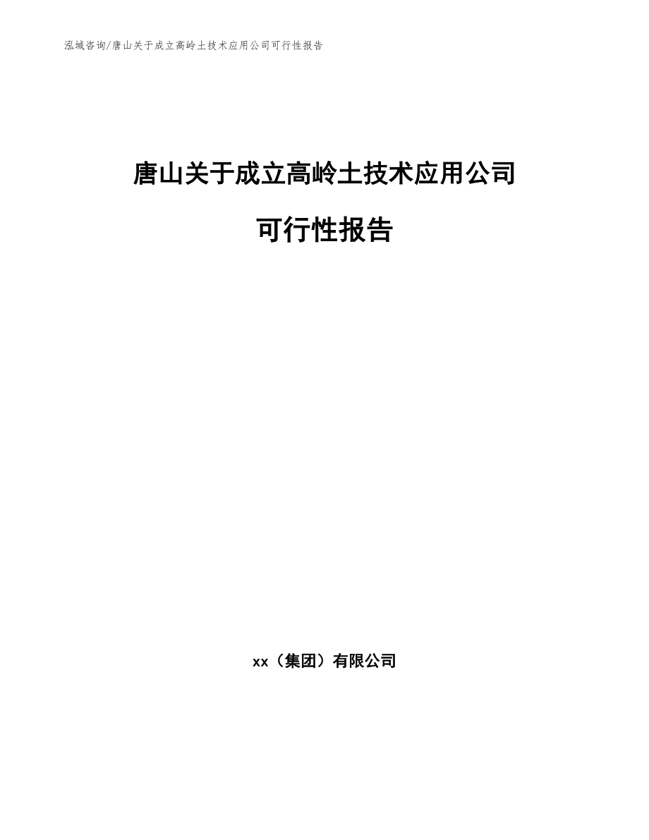 唐山关于成立高岭土技术应用公司可行性报告（范文）_第1页