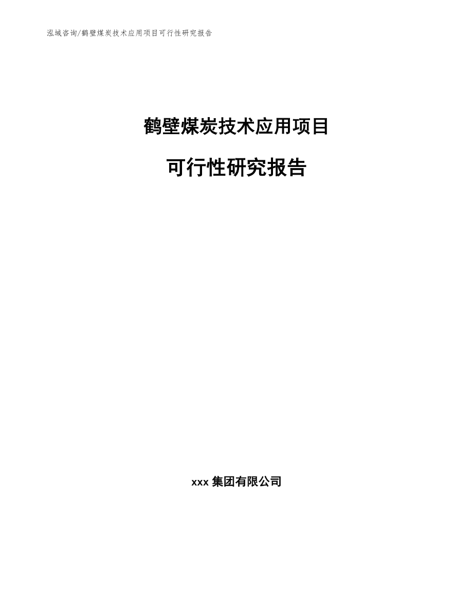 鹤壁煤炭技术应用项目可行性研究报告_第1页