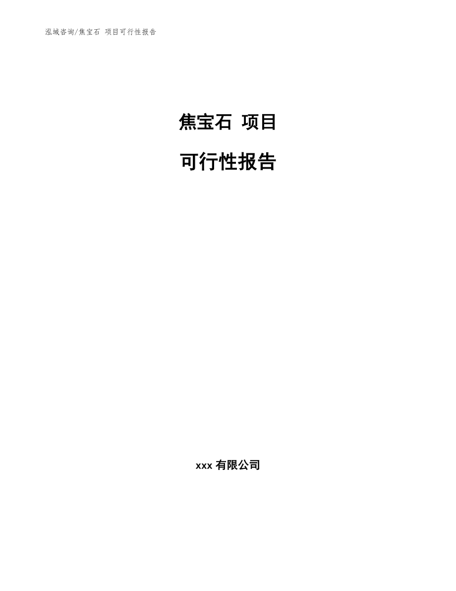 焦寶石 項目可行性報告_第1頁