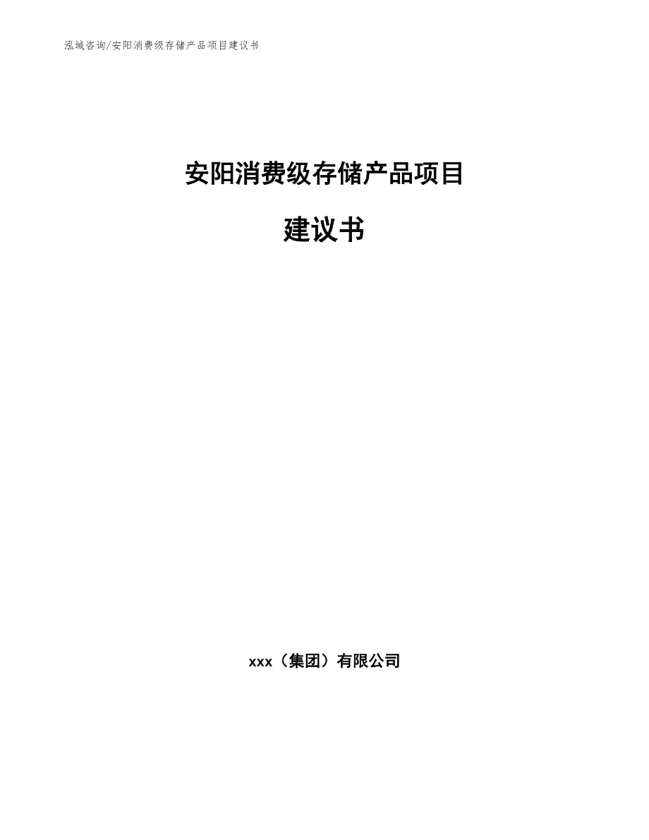 安阳消费级存储产品项目建议书模板_第1页