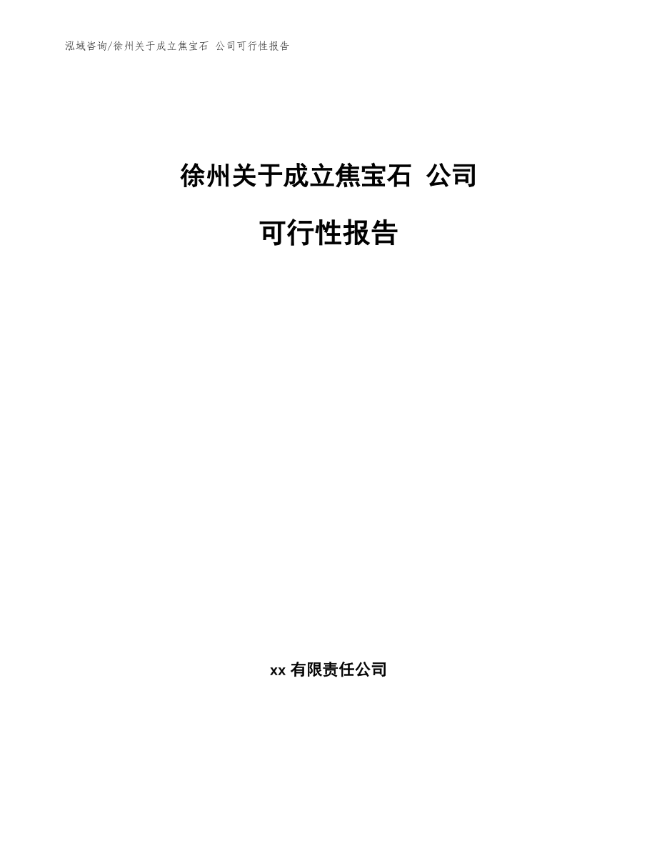 徐州关于成立焦宝石 公司可行性报告参考范文_第1页