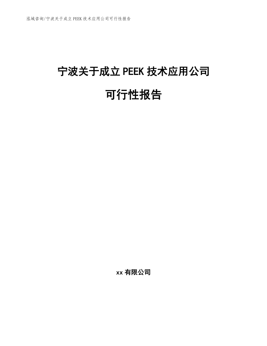 宁波关于成立PEEK技术应用公司可行性报告_第1页