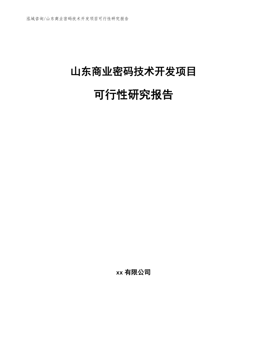 山东商业密码技术开发项目可行性研究报告【模板参考】_第1页