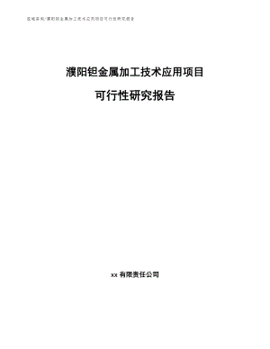 濮阳钽金属加工技术应用项目可行性研究报告_参考模板