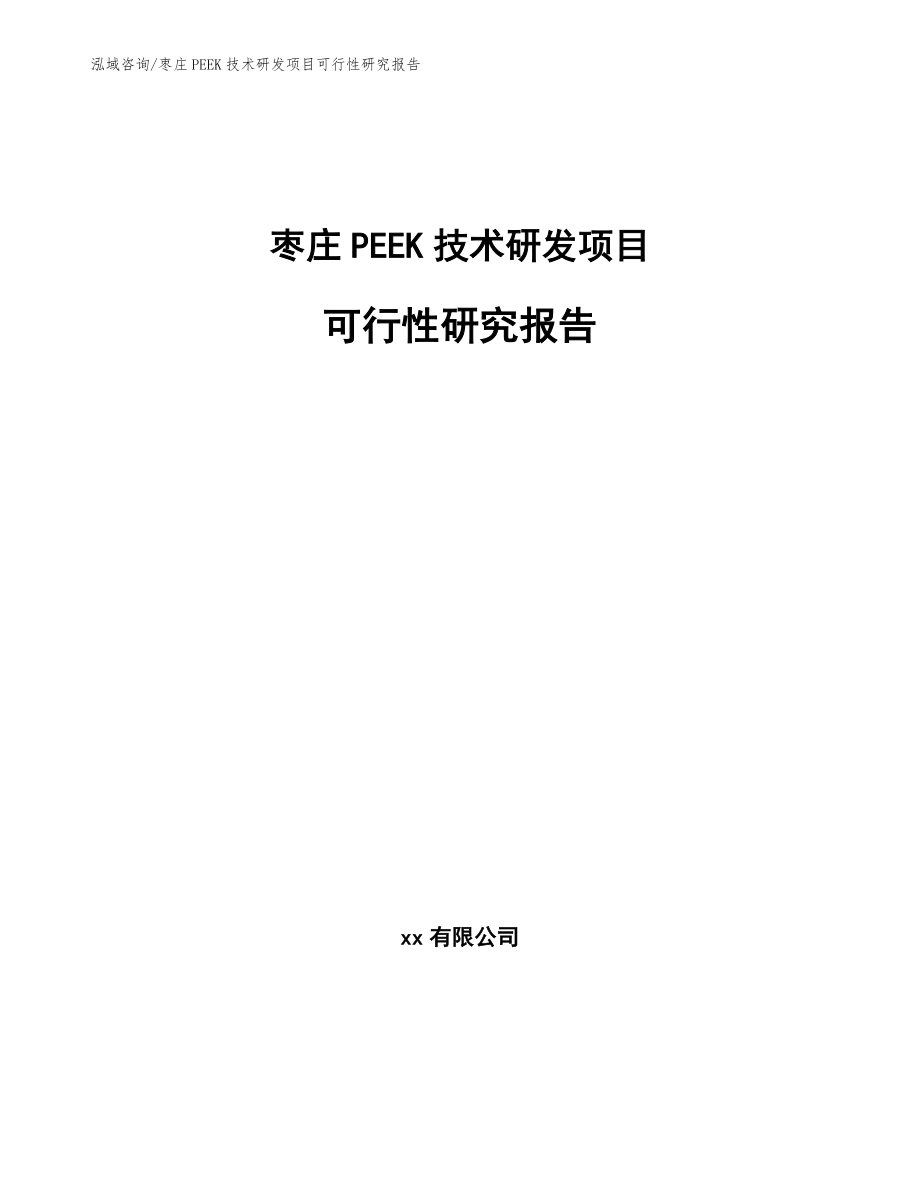 枣庄PEEK技术研发项目可行性研究报告【模板参考】_第1页