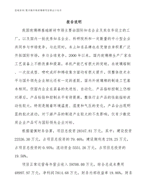 惠州微纤维玻璃棉项目商业计划书