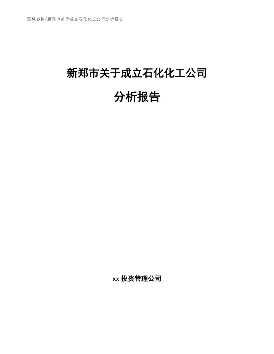 新郑市关于成立石化化工公司分析报告模板参考_第1页