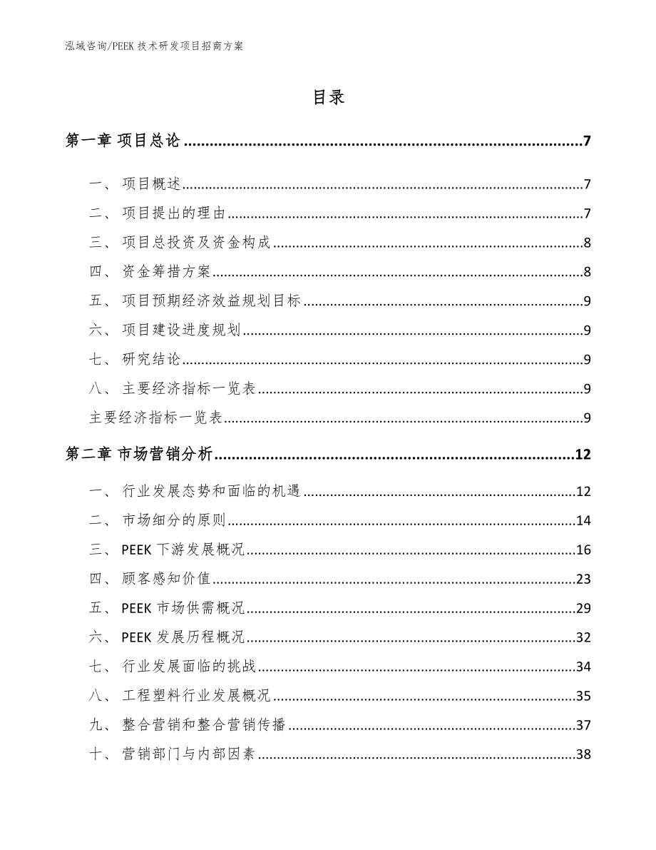 PEEK技术研发项目招商方案（模板范文）_第1页