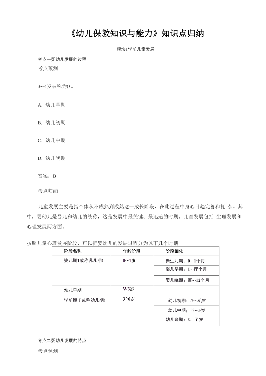 《幼儿保教知识与能力》知识点归纳_第1页