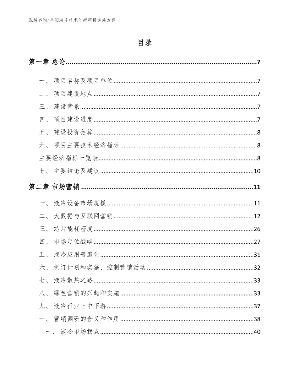 岳阳液冷技术创新项目实施方案（范文模板）_第1页