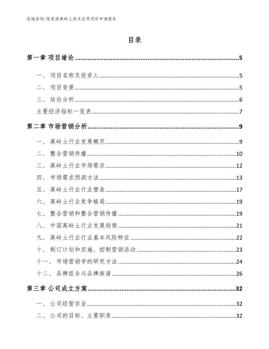 张家港高岭土技术应用项目申请报告_第1页