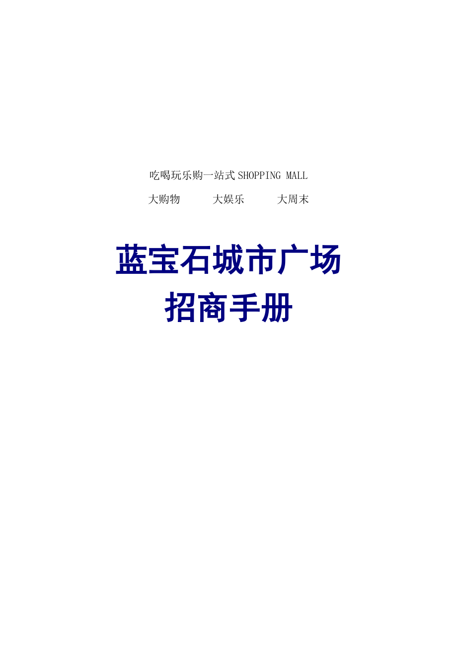 蓝宝石城市广场招商手册_第1页