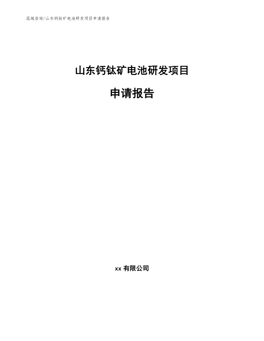 山东钙钛矿电池研发项目申请报告_参考模板_第1页