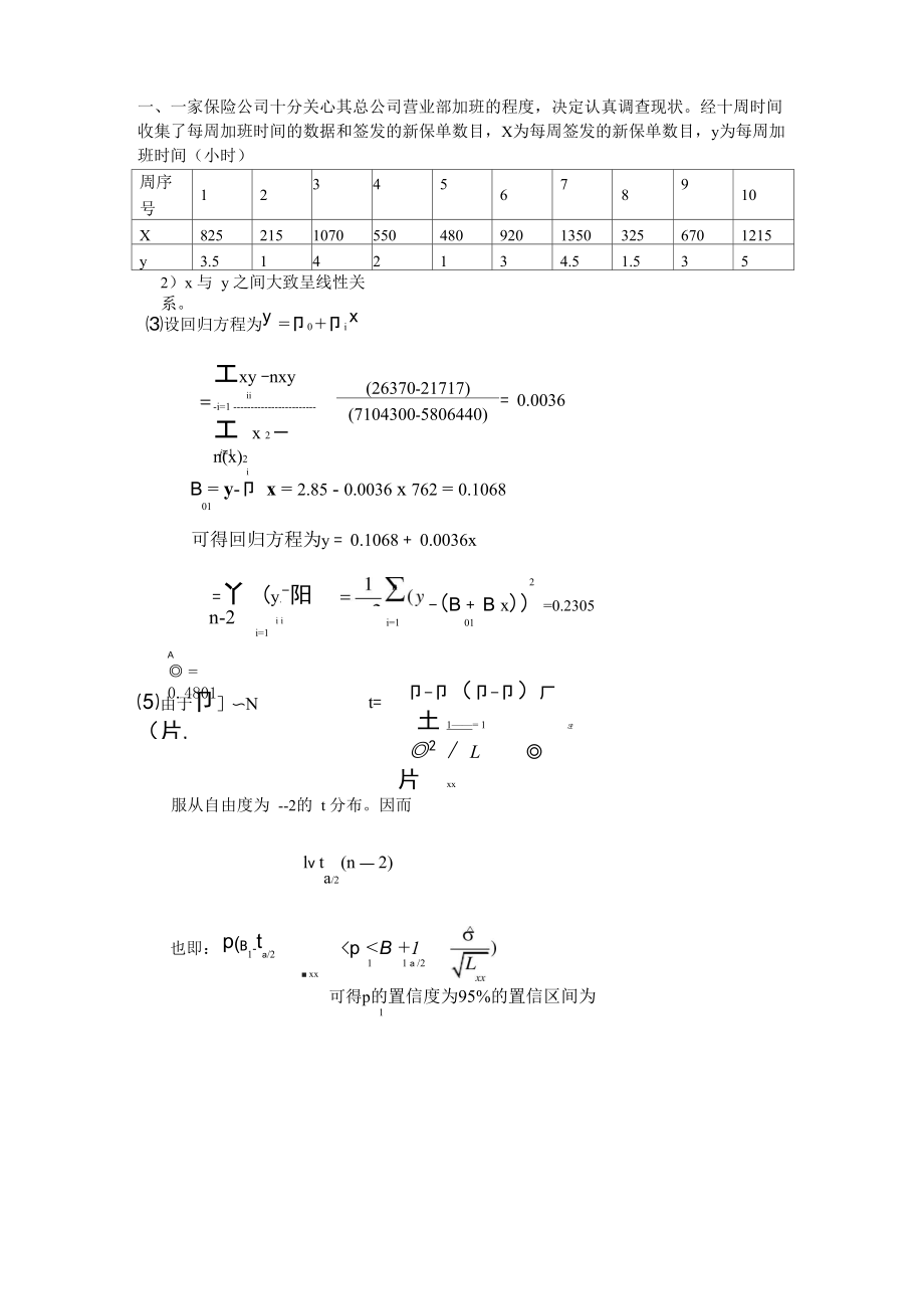 《应用回归试分析》试题答案_第1页