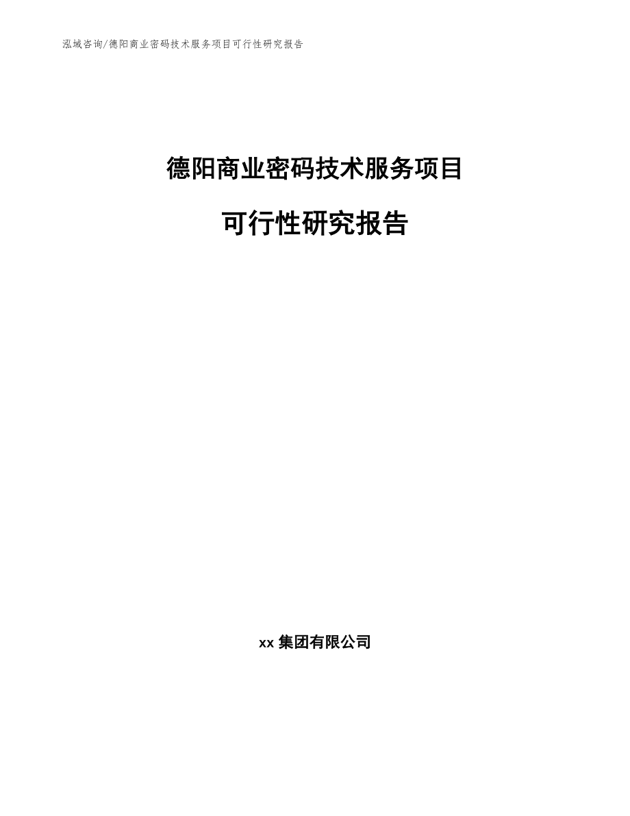 德阳商业密码技术服务项目可行性研究报告_第1页