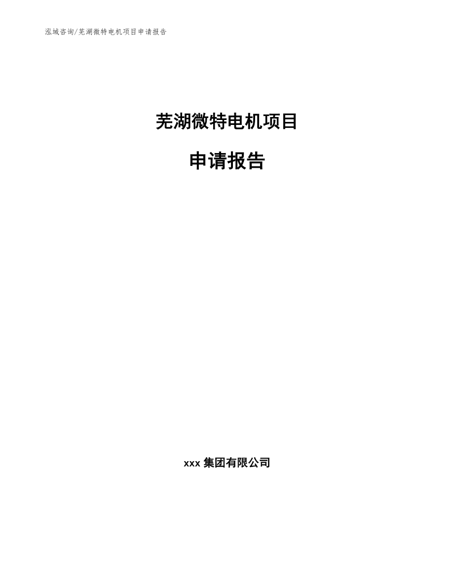 芜湖微特电机项目申请报告_第1页