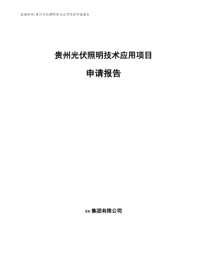 贵州光伏照明技术应用项目申请报告_范文模板
