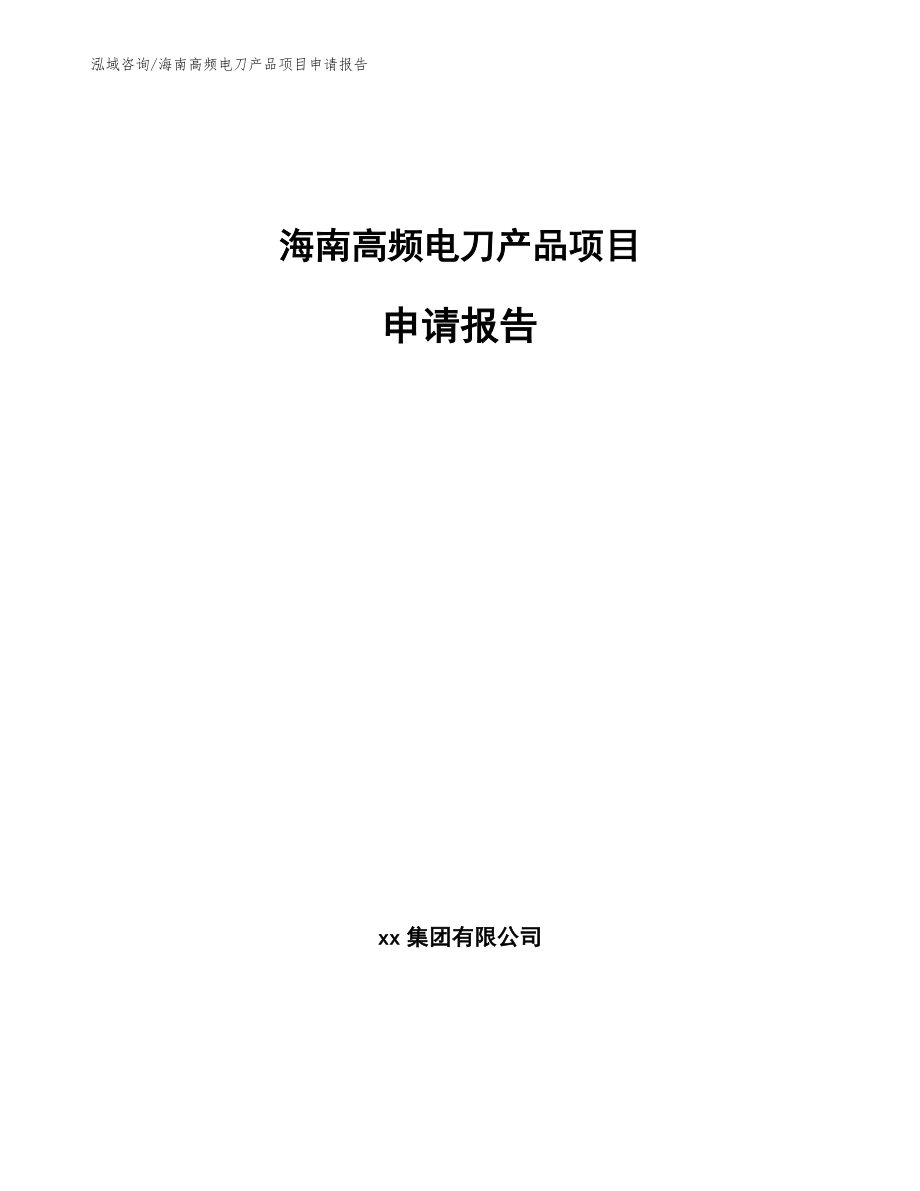海南高频电刀产品项目申请报告模板范文_第1页