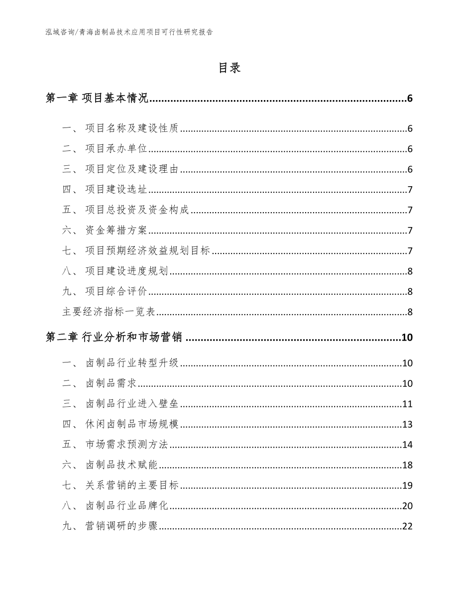 青海卤制品技术应用项目可行性研究报告模板_第1页