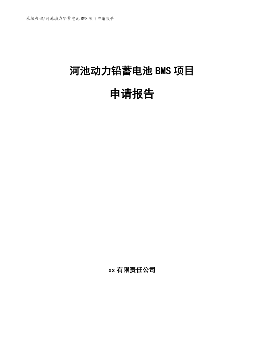 河池动力铅蓄电池BMS项目申请报告_第1页