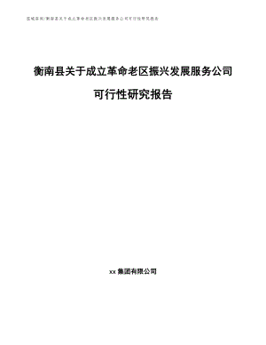 衡南县关于成立革命老区振兴发展服务公司可行性研究报告