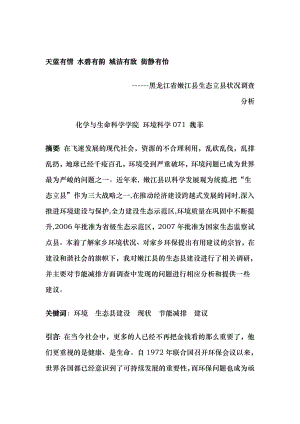 黑龙江省嫩江县环保行业30年发展变化调查分析