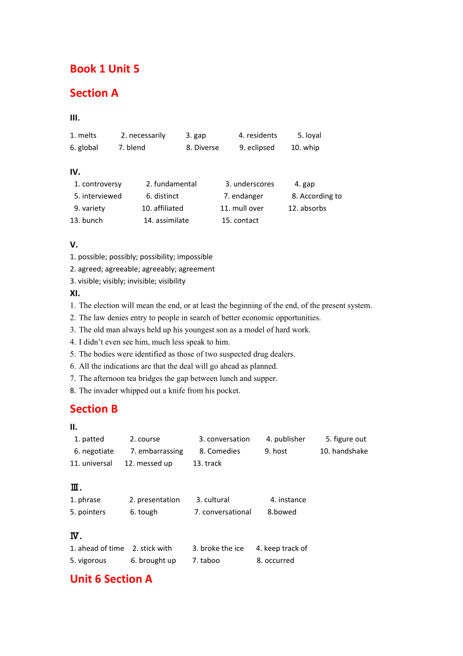 全新主题英语读写译book1(U5-8)book2(U1-6)_第1页