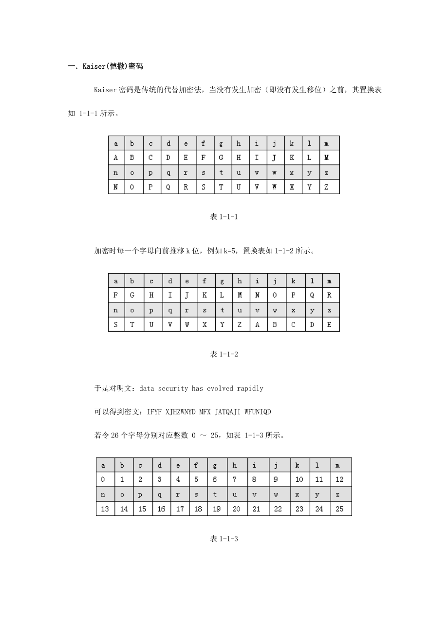古典密码算法实验原理_第1页