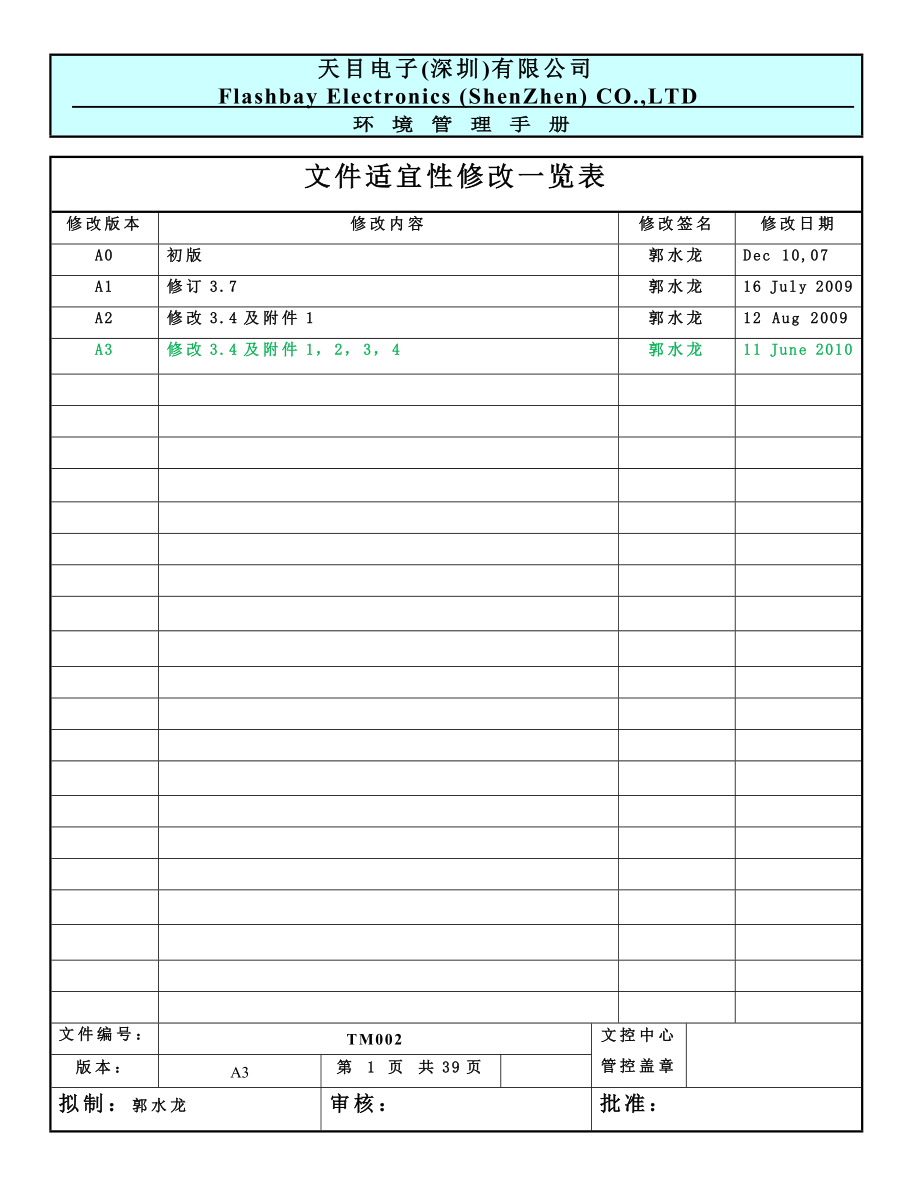 天目 環(huán)境管理手冊 A3_第1頁