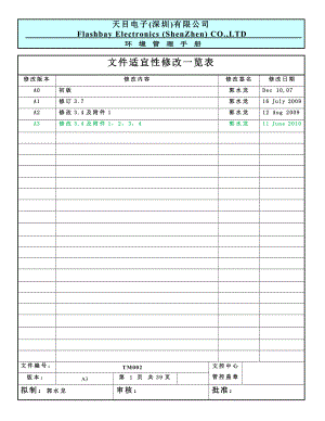 天目 環(huán)境管理手冊 A3