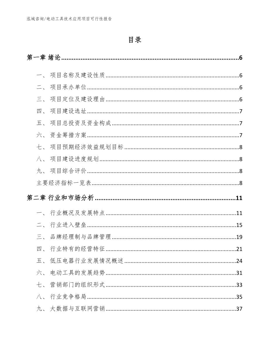 电动工具技术应用项目可行性报告_模板_第1页