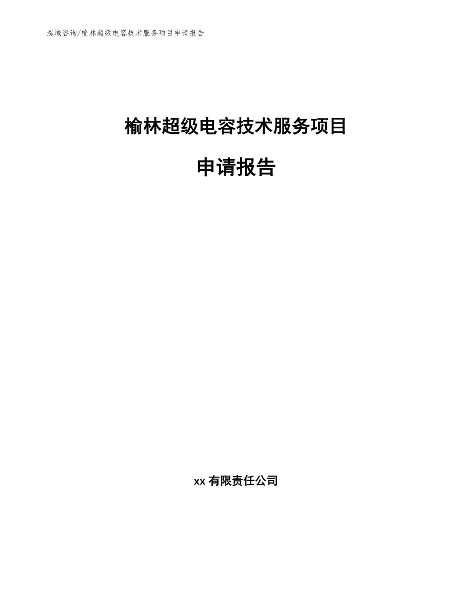 榆林超级电容技术服务项目申请报告（范文）_第1页